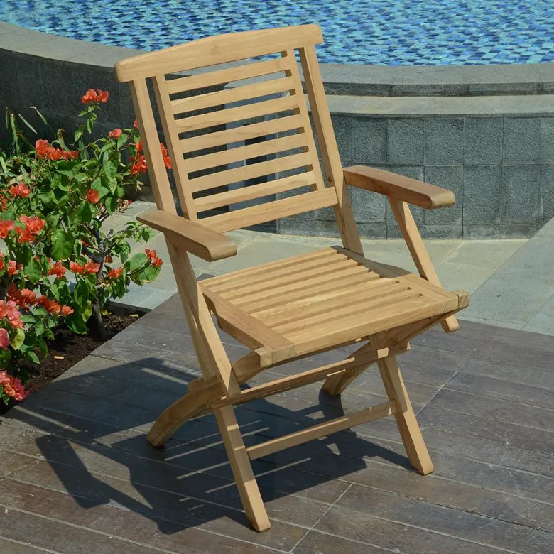 Fauteuils de jardin pliants en teck
