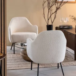 Fauteuil tissu bouclette kanoa