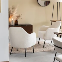 Fauteuil tissu bouclette kanoa