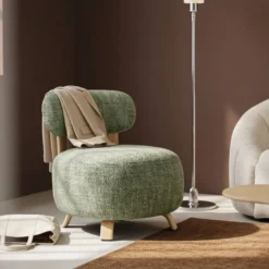 Fauteuil tissu vert