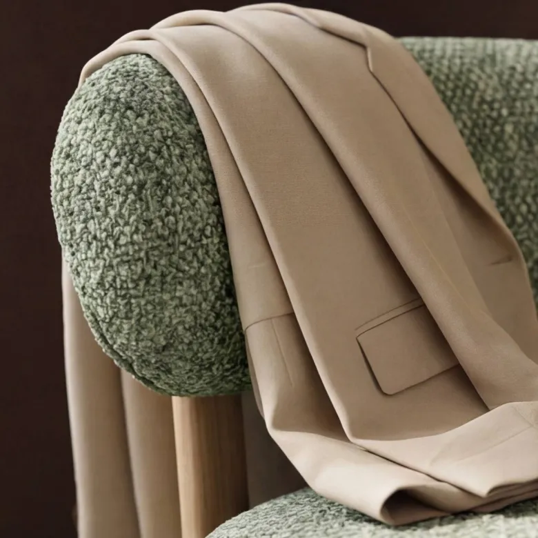 Fauteuil tissu vert