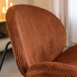 Fauteuil velours terracotta