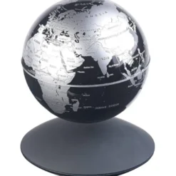 Globe noir-argent en lévitation geolite