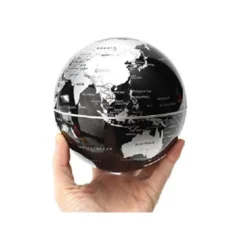 Globe noir-argent en lévitation geolite