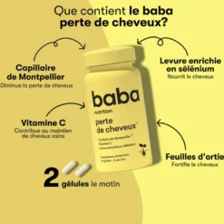 Gélules anti pertes de cheveux Baba