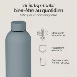 Gourde isotherme 750ml - gris