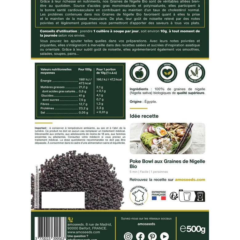 Graines de nigelle bio 500g