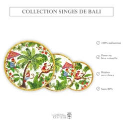 Grande assiette mélamine singes 28 cm