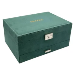 Grande boîte à bijoux velours vert