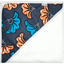 Grande cape de bain coton bambou wax