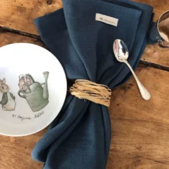 Grande serviette bleue indigo