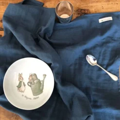 Grande serviette bleue indigo