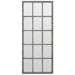 Grand miroir rectangulaire fenêtre bois