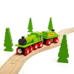 Gros moteur vert avec chariot