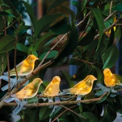Guirlande solaire oiseaux lumineux 5 led déco jardin terrasse balcon