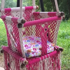 Hamac bébé macramé rosado