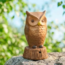 Hibou solaire détecteur de mouvement en céramique
