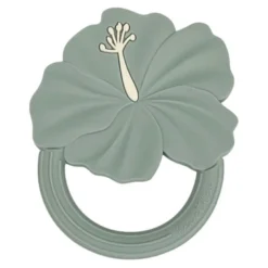 Hochet de dentition hibiscus bleu