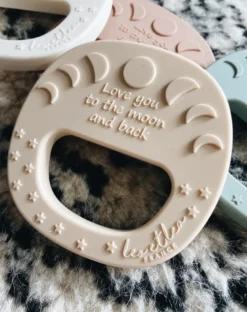 Hochet de dentition lune beige