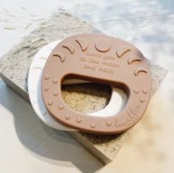Hochet de dentition lune rose
