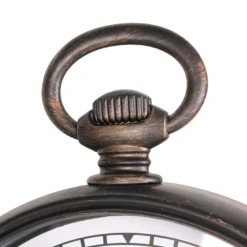 Horloge gousset murale ø 30 cm - noir cuivré vintage