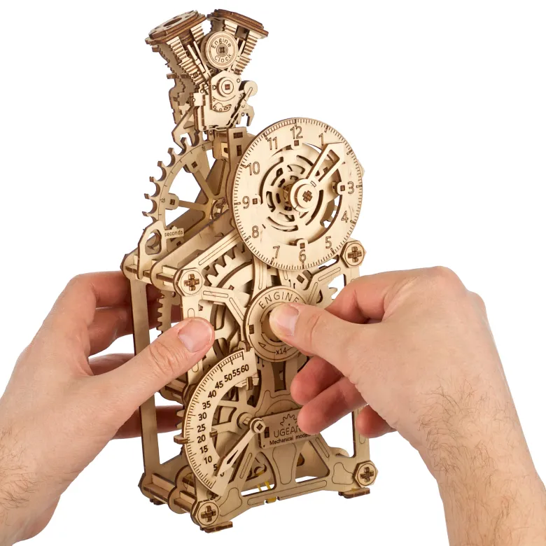 Horloge à moteur puzzle 3d bois