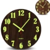 Horloge murale dorée chiffres romains température lcd Noir