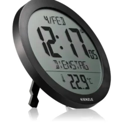 Horloge murale radio-pilotée kienzle avec température intérieure noir