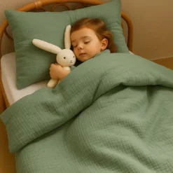 Housse de couette en coton bio vert