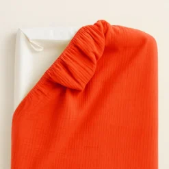 Housse de matelas à langer bio fraise
