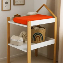 Housse de matelas à langer bio fraise