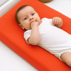 Housse de matelas à langer bio fraise