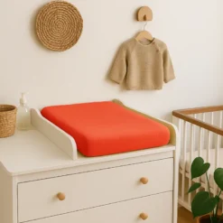 Housse de matelas à langer bio fraise
