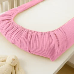 Housse de matelas à langer bio rose