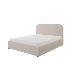 Houston lit avec coffre de rangement 140x190cm velours beige