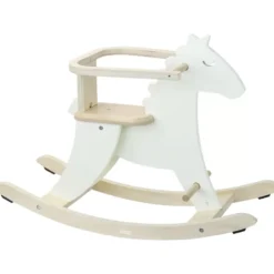 Hudada cheval à bascule blanc crème av