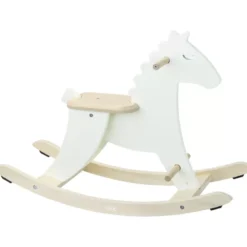 Hudada cheval à bascule blanc crème av