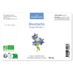 Huile de bourrache bio - 100ml - fraîcheur garantie oxycert® - vierge & de 1?? p