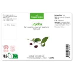 Huile de jojoba bio - 50ml - fraîcheur garantie oxycert® - vierge & de 1?? press