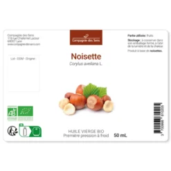 Huile de noisette bio - 50ml - fraîcheur garantie oxycert® - vierge & de 1?? pre
