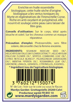 Huile sèche bio tonique de corse 50ml