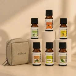 6 huiles essentielles 100% naturelles + trousse de rangement offerte