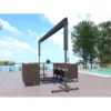 Iseo store banne double pente 4 x 3 m gris