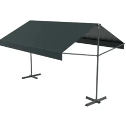 Iseo store banne double pente 4 x 3 m gris