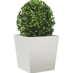 Jardinière bac lit surélevé plantes fleurs terrasse 50 x 50 x 50 cm argenté