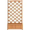 Jardinière bac lit surélevé plantes fleurs terrasse 75 x 35 x 150 cm bois marron