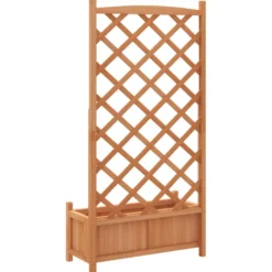 Jardinière bac lit surélevé plantes fleurs terrasse 75 x 35 x 150 cm bois marron