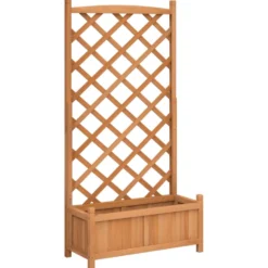 Jardinière bac lit surélevé plantes fleurs terrasse 75 x 35 x 150 cm bois marron