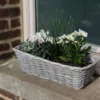 Jardinière en osier gris clair 40 cm