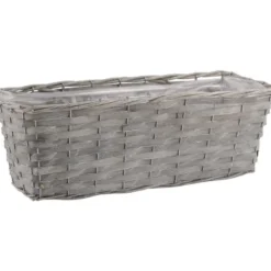 Jardinière en osier gris clair 40 cm